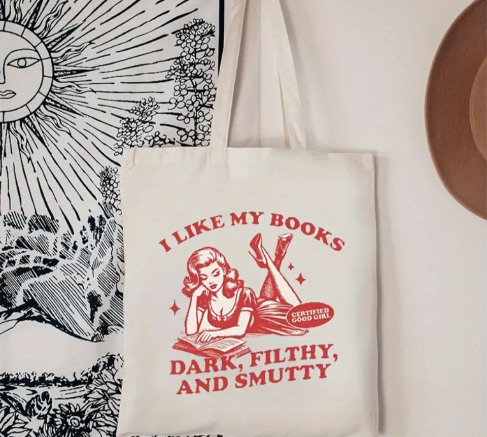 Reusable tote bag for book lovers, perfect for library trip