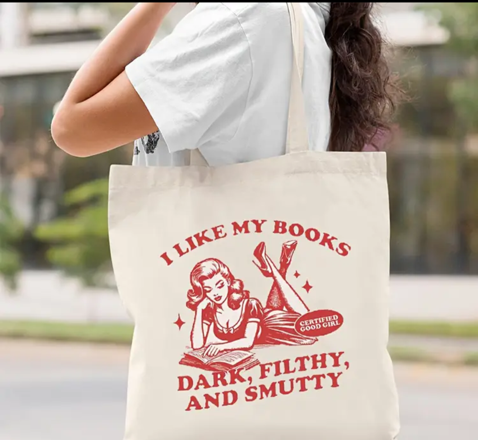 Reusable tote bag for book lovers, perfect for library trip