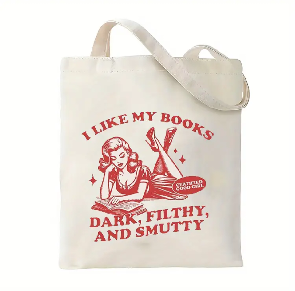 Reusable tote bag for book lovers, perfect for library trip