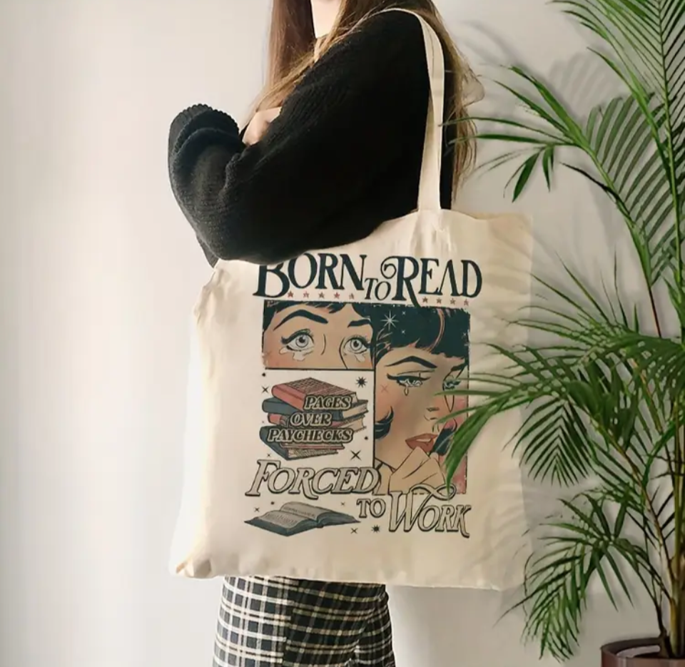 Reusable tote bag for book lovers, library, and weekend use