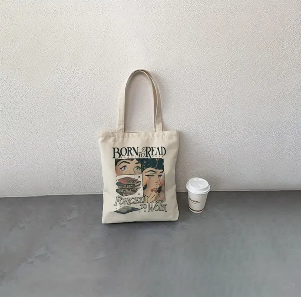 Reusable tote bag for book lovers, library, and weekend use