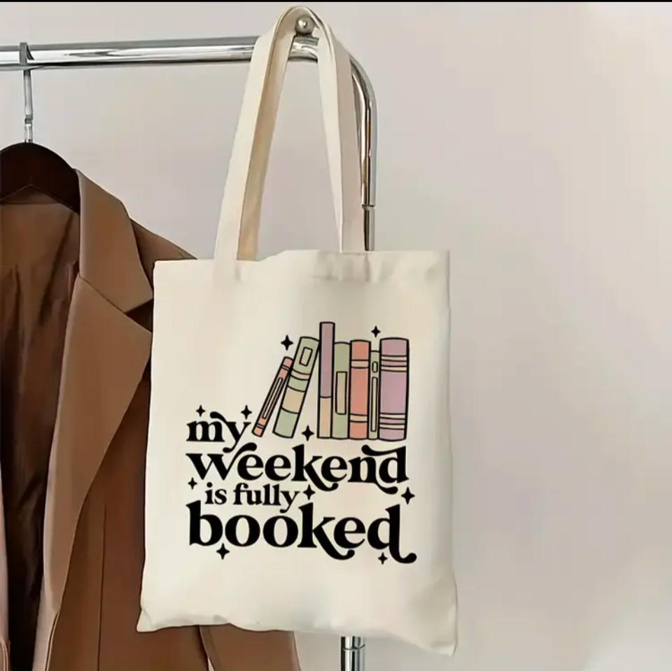 Bookish tote bag for book lovers with library tote design