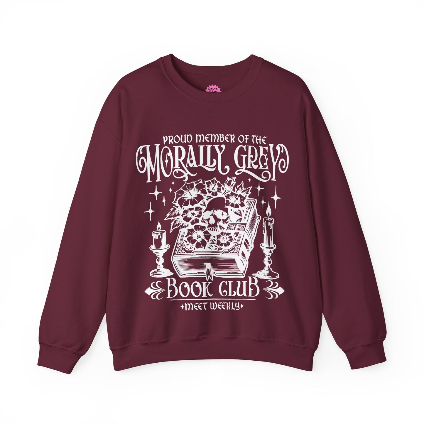 Book club sweatshirt for book lovers in a cozy crewneck design