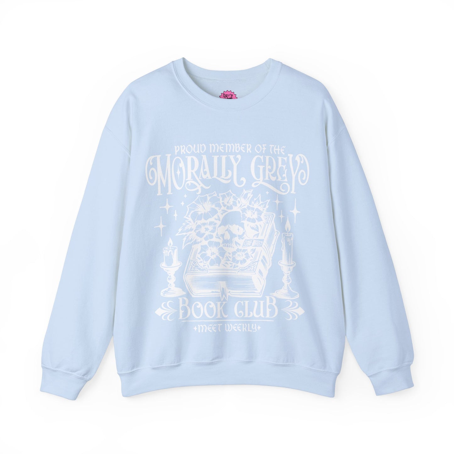 Book club sweatshirt for book lovers in a cozy crewneck design